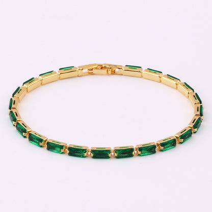 Fashion Solid Color Copper Plating Inlay Zircon Bracelets 1 Piece