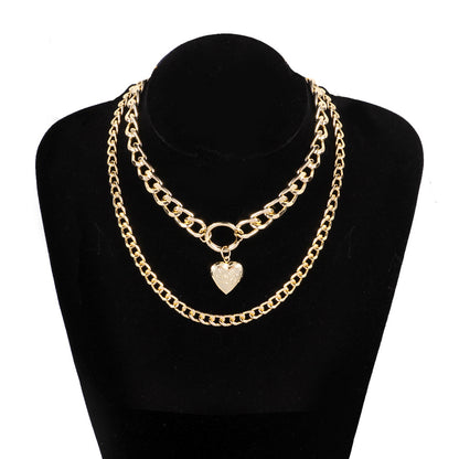 Fashion Heart Shape Alloy Plating Artificial Pearls Women's Layered Necklaces 1 Piece