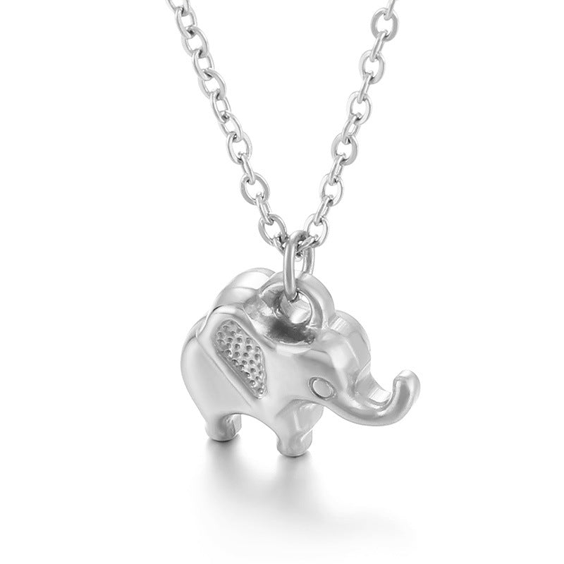 Fashion Elephant Titanium Steel Plating Pendant Necklace 1 Piece