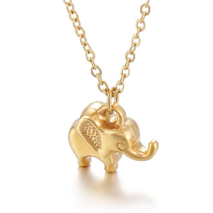 Fashion Elephant Titanium Steel Plating Pendant Necklace 1 Piece