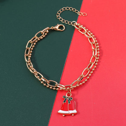 Fashion Christmas Tree Santa Claus Elk Alloy Women's Bracelets 1 Piece