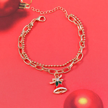 Fashion Christmas Tree Santa Claus Elk Alloy Women's Bracelets 1 Piece