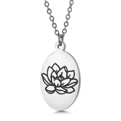 Fashion Flower Titanium Steel Plating Pendant Necklace 1 Piece