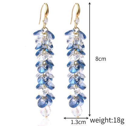 Fashion Water Droplets Heart Shape Crystal Plating Women's Drop Earrings 1 Pair