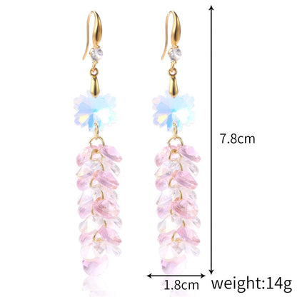 Fashion Water Droplets Heart Shape Crystal Plating Women's Drop Earrings 1 Pair