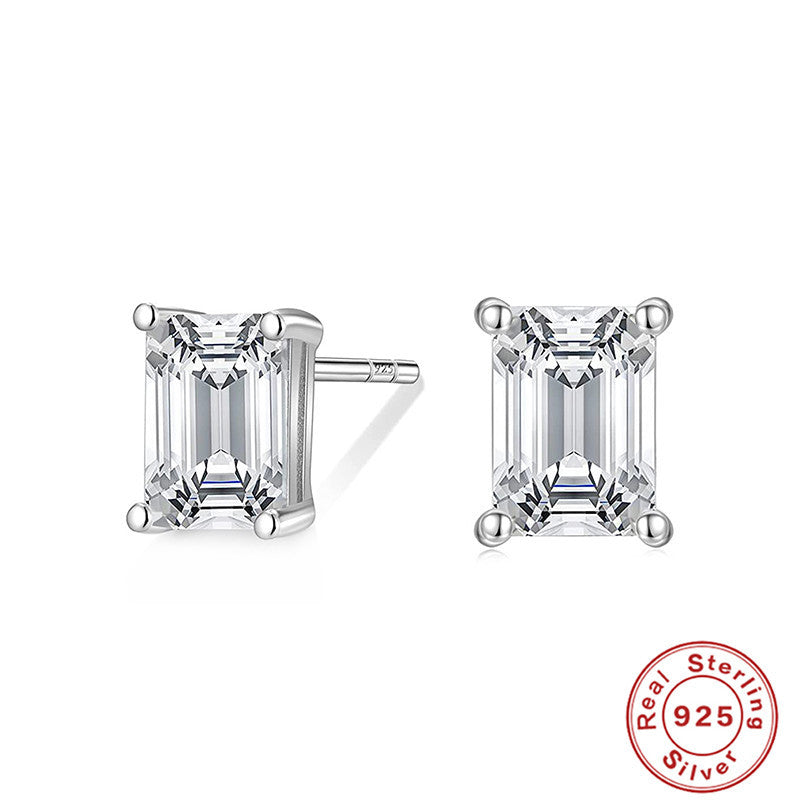 1 Pair Simple Style Geometric Plating Sterling Silver Ear Studs