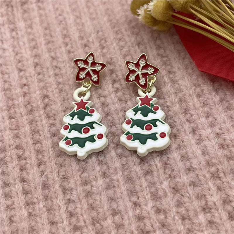 Fashion Santa Claus Snowman Snowflake Alloy Women's Earrings 1 Pair