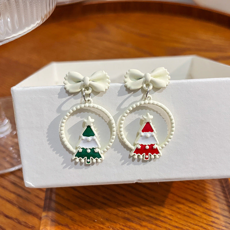 Fashion Cartoon Character Christmas Tree Santa Claus Alloy Plating Women's Drop Earrings 1 Pair