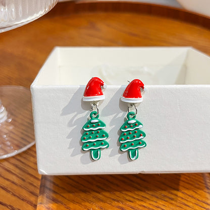 Fashion Cartoon Character Christmas Tree Santa Claus Alloy Plating Women's Drop Earrings 1 Pair