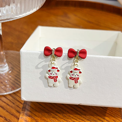 Fashion Cartoon Character Christmas Tree Santa Claus Alloy Plating Women's Drop Earrings 1 Pair