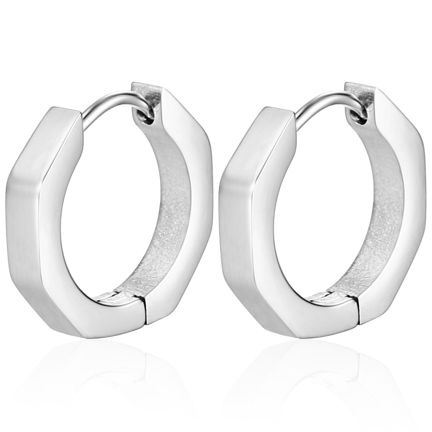 1 Piece Fashion Square Star Heart Shape Titanium Steel Earrings