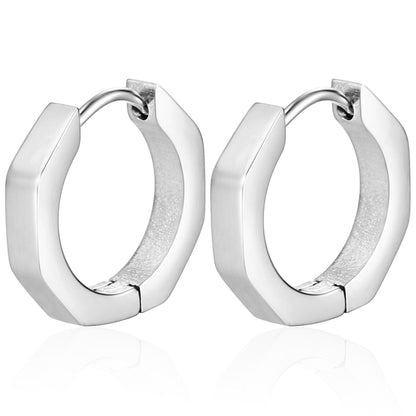 1 Piece Fashion Square Star Heart Shape Titanium Steel Earrings