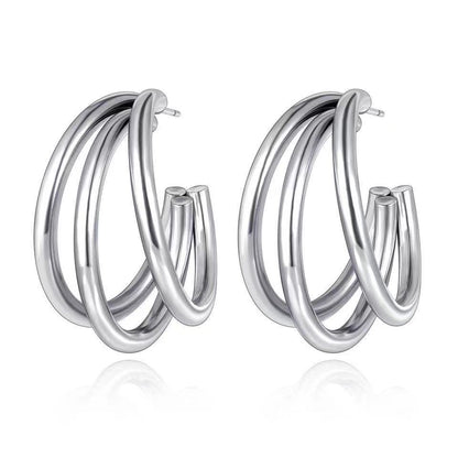 1 Pair Fashion C Shape Plating Stainless Steel Ear Studs