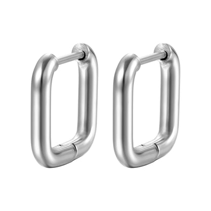 Simple Style Square Titanium Steel Plating Earrings 1 Pair