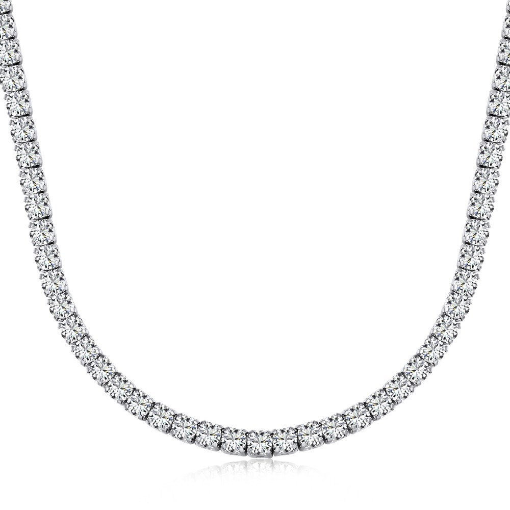 Fashion Solid Color Silver Plating Inlay Zircon Necklace 1 Piece