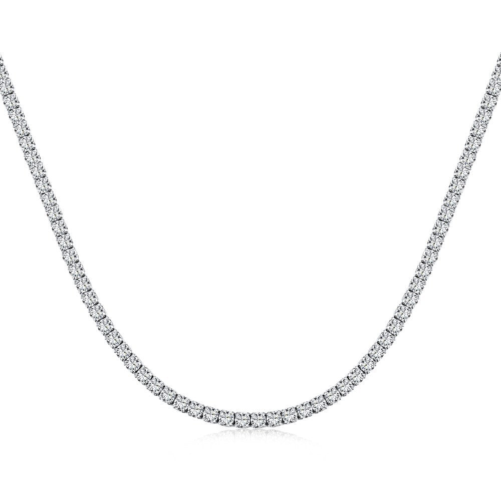 Fashion Solid Color Silver Plating Inlay Zircon Necklace 1 Piece