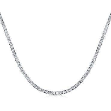 Fashion Solid Color Silver Plating Inlay Zircon Necklace 1 Piece