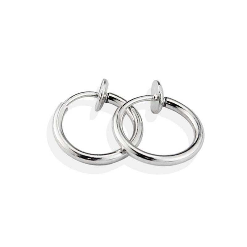 1 Pair Simple Style Solid Color Plating Stainless Steel Ear Cuffs