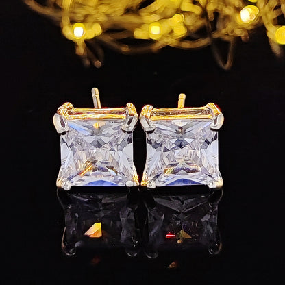 Fashion Geometric Copper Zircon Earrings 1 Pair