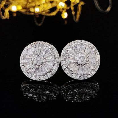 Fashion Geometric Copper Zircon Earrings 1 Pair