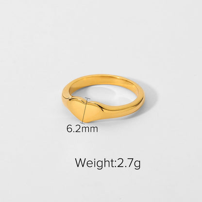 Fashion Geometric Stainless Steel Plating Zircon Gold Plated Rings