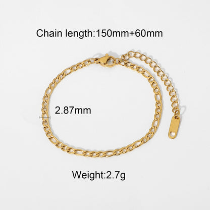 Fashion Geometric Stainless Steel Plating Zircon Bracelets 1 Piece