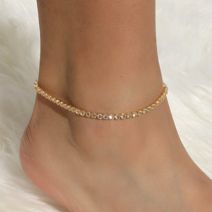 Silver Color Rhinestone Chain Adjustable Anklet Wholesale Gooddiy