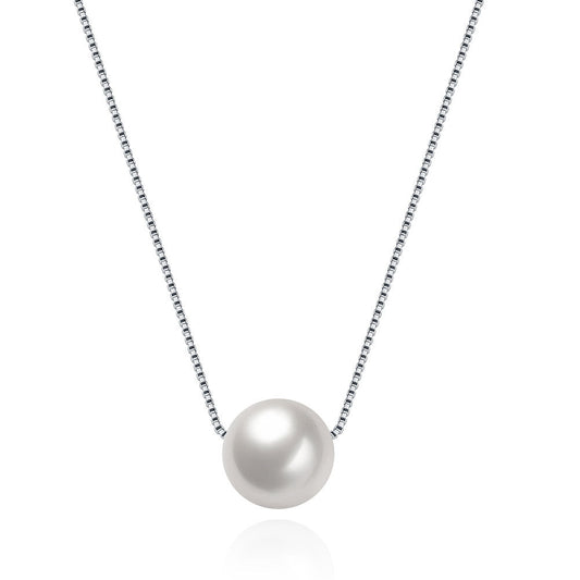 Simple Style Geometric Sterling Silver Plating Artificial Pearls Necklace 1 Piece