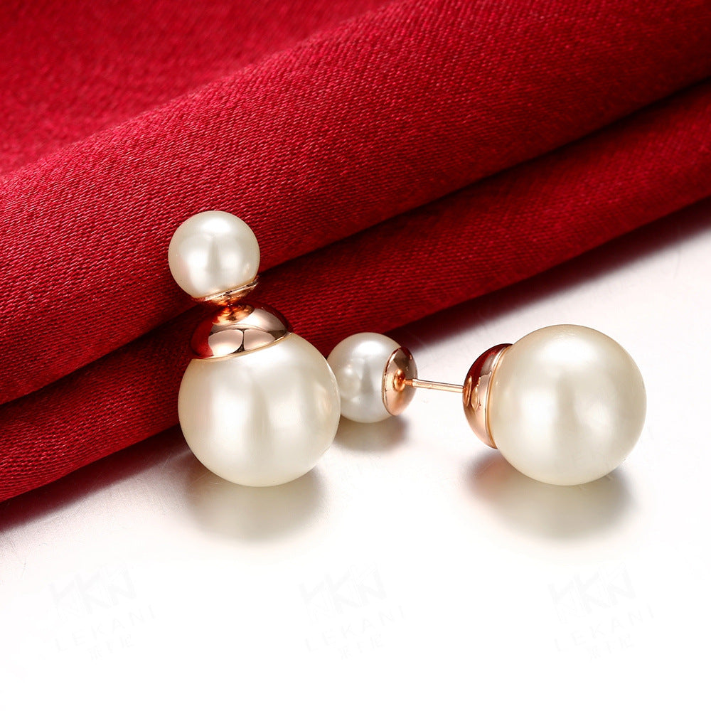 Fashion Geometric Alloy Plating Artificial Pearls Women's Ear Studs 1 Pair