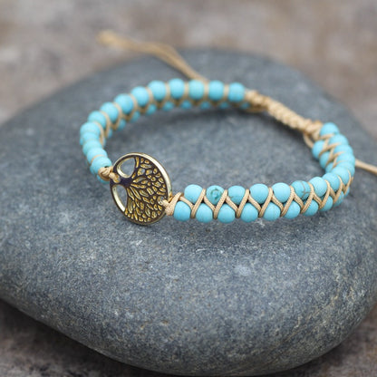 Bohemian Tree Turquoise Metal Braid Bracelets