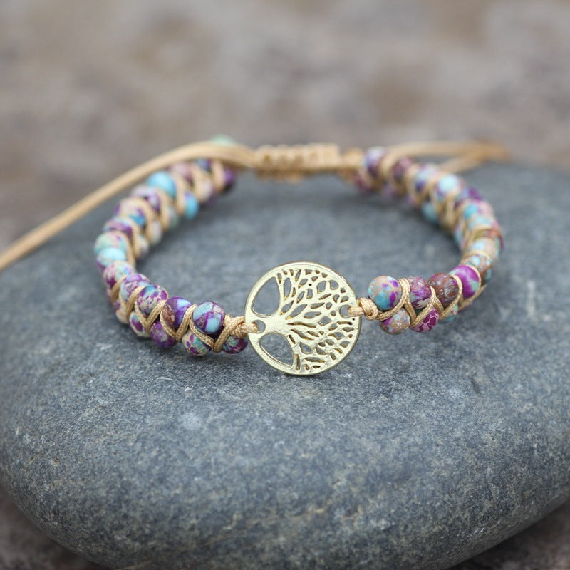 Bohemian Tree Turquoise Metal Braid Bracelets