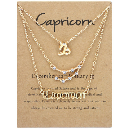 Retro Constellation Alloy Inlay Rhinestones Women's Necklace