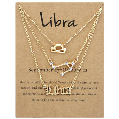 Retro Constellation Alloy Inlay Rhinestones Women's Necklace