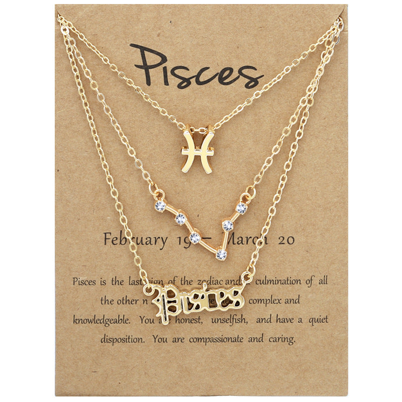 Retro Constellation Alloy Inlay Rhinestones Women's Necklace