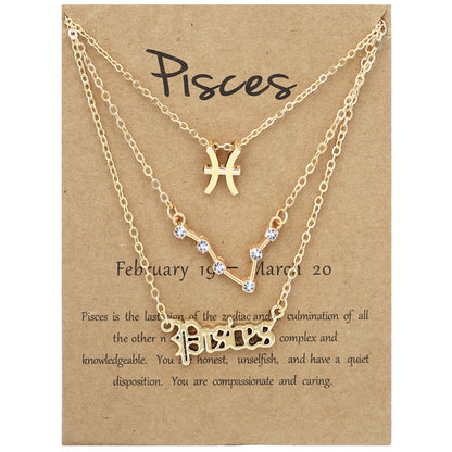 Retro Constellation Alloy Inlay Rhinestones Women's Necklace