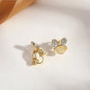 Fashion Round Heart Shape Flower Brass Inlay Artificial Pearls Rhinestones Opal Ear Clips 1 Pair