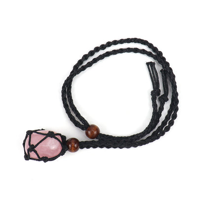 Ethnic Style Geometric Crystal Handmade Natural Stone Pendant Necklace 1 Piece