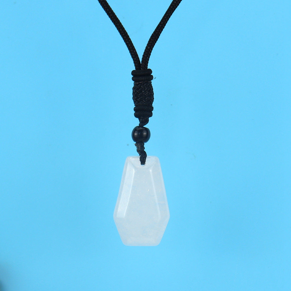 Ethnic Style Water Droplets Natural Stone Crystal Agate Pendant Necklace 1 Piece