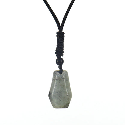 Ethnic Style Water Droplets Natural Stone Crystal Agate Pendant Necklace 1 Piece