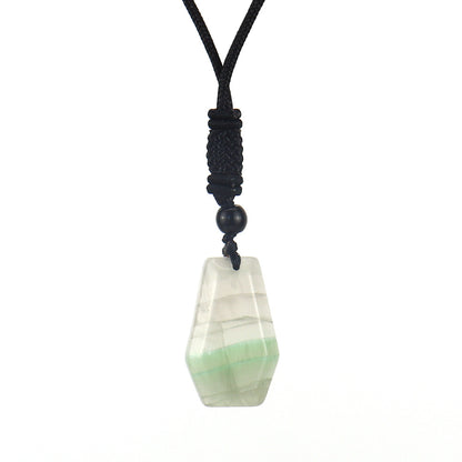 Ethnic Style Water Droplets Natural Stone Crystal Agate Pendant Necklace 1 Piece