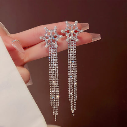 1 Pair Fashion Heart Shape Bow Knot Copper Inlay Zircon Drop Earrings