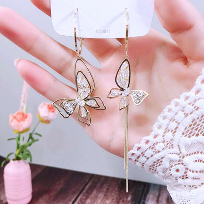 Korean Style Bow Knot Alloy Plating Rhinestones Pearl Women's Earrings 1 Pair