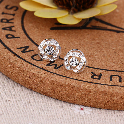 1 Pair Fashion Geometric Pearl Plating Alloy Ear Studs