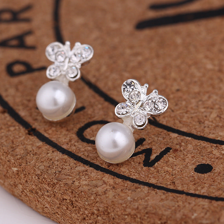 1 Pair Fashion Geometric Pearl Plating Alloy Ear Studs