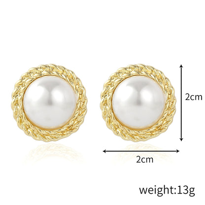 1 Pair Elegant Streetwear Geometric Plating Imitation Pearl Drop Earrings