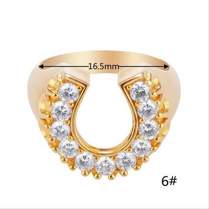 Wholesale Jewelry U-shaped Diamond Copper Ring Gooddiy