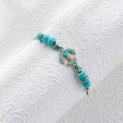 Ethnic Style Heart Shape Butterfly Turquoise Alloy Wholesale Bracelets