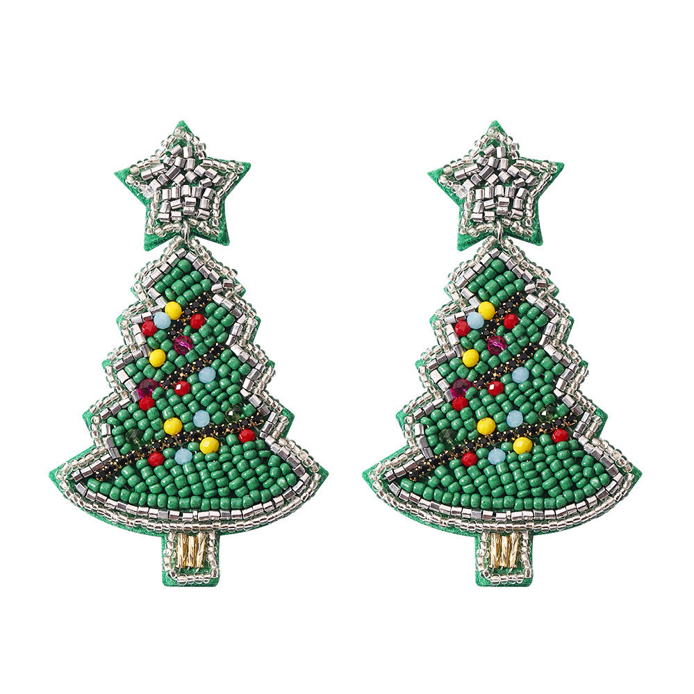 1 Pair Cartoon Style Streetwear Christmas Hat Christmas Tree Plastic Drop Earrings