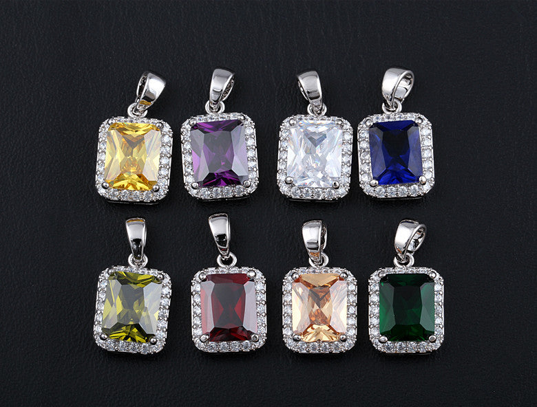 Classic Style Square Copper Alloy Inlay Zircon Women's Pendant Necklace