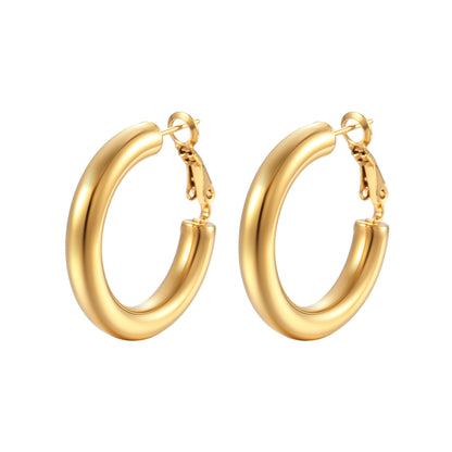 Fashion Round Stainless Steel Plating Earrings